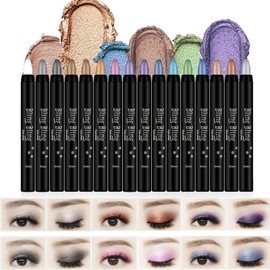 Eyeshadow Stick, 16 Colors Glitter Cream Eyeshadow Stick Set, Waterproof Eye Shadow Pencil, Colorful Eye Shadow Stick Pen Makeup Set, Waterproof & Long Lasting Starter Eyeshadow Stick Sets
