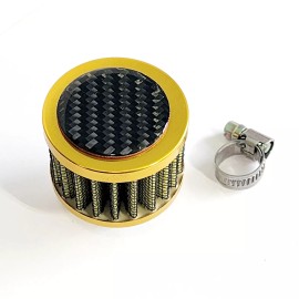 Unbranded 12MM GOLD MINI AIR OIL BREATHER FILTER MITSUBISHI CARBON FIBER 3000G TURBO 6G72