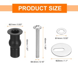 uxcell 10Pcs Toilet Seat Hinge Screw, Stainless Steel Universal Toilet Seat Screws Expanding Rubber Bolt with 0.55"/1.1" Gasket for Toilet Seat Replacement Parts