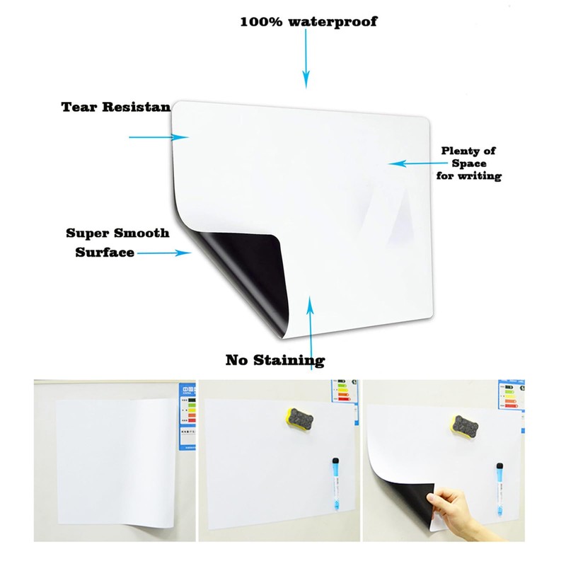 Betorcy Small Magnetic Dry Erase Board Sheet for Fridge, 8"x12"