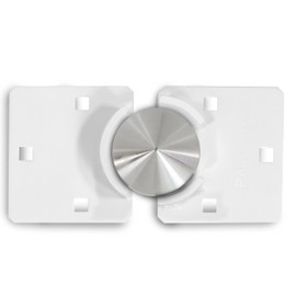 PACLOCK's UCS-9S/770 Hasp and Puck Combo Kit, Buy American Act Compliant, Stainless Steel Body, White Hasp, High Security 6-Pin Cylinder, One Lock Keyed to a Number U-Pick! w/ 2 Keys, with Backplates