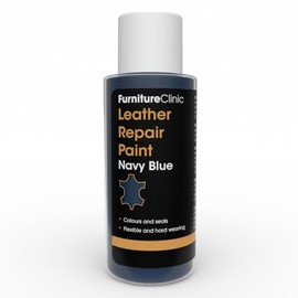 Furniture Clinic Leather Repair Paint | 2-in-1 Seal and Color | Use on Scratches, Tears, and Holes in Car Seats | Quick and Easy Leather Repair Kit for Furniture (Navy Blue, 1.7oz)