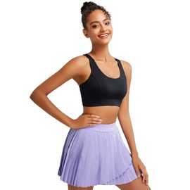 RUNNING GIRL Sports Bras for Women High Support, Criss-Cross Back Strappy Sports Bras for Women with Molded Cups(EU_WX3081_Black_M)