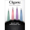4-Piece Professional Tweezers Set with Case | Stainless Steel |