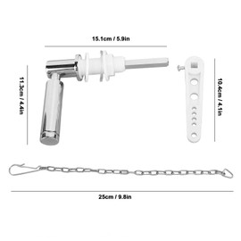 Ausla Toilet Flush Handle Replacement Kit, Toilet Cistern Lever Arm with Chain, Universal Fitting Toilet Handle Lever Flush Replacement, Fits Standard Water Tanks