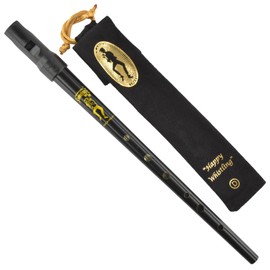 Clarke Sweetone D Traditional Irish Tin Penny Whistle & Soft Black Whistle Pouch (Black)