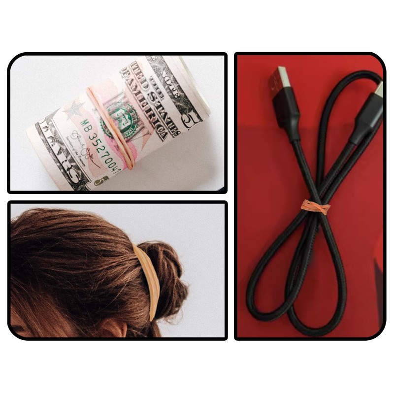 KAPSING Pack of 100 Rubber Bands, Wide 60 x 3