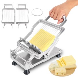 Commercial Cheese Slicer With Wire1 cm & 2 cm Cheese Cutter Butter Cutting Board Machine Aluminum Alloy Commercial Cheese Slicer with 316 Stainless Steel Wire Kitchen Cooking Baking Tool