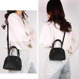 JANSBEN Small Handbag for Women - Mini Crossbody Purse Trendy Cute Vegan Leather Satchel Bag with Detachable Shoulder Strap