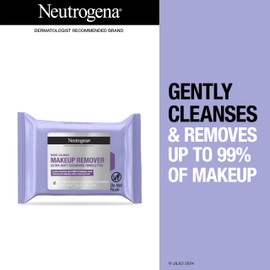 Neutrogena Neutrogena Night Calming Cleansing Makeup Remover Face Wipes, Nighttime Facial Towelettes to Remove Sweat, Dirt & makeup, Leaves Skin Feeling Calm, Alcohol-Free, 100% Plant Based Cloth, 25 ct
