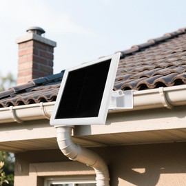 Adjustable Solar Panel Gutter Mount for Ring -Easy Install Weatherproof Aluminum Alloy Bracket for Outdoor Use，with Perfect Sunlight Angle，Get Adequate Sunlight (White)