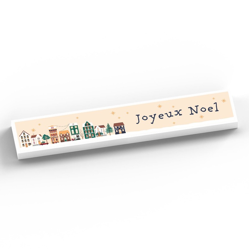 Global Designs Joyeux Noel Snowy Street Scene Festive Standing Wooden