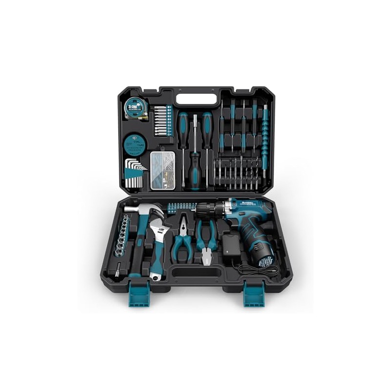 Sundpey Tool Kit 206PCs with Drill - 12V Cordless Power