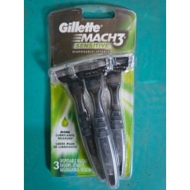 Gillette MACH3 Sensitive 3-Blade Disposable Razor (Pack of 3)