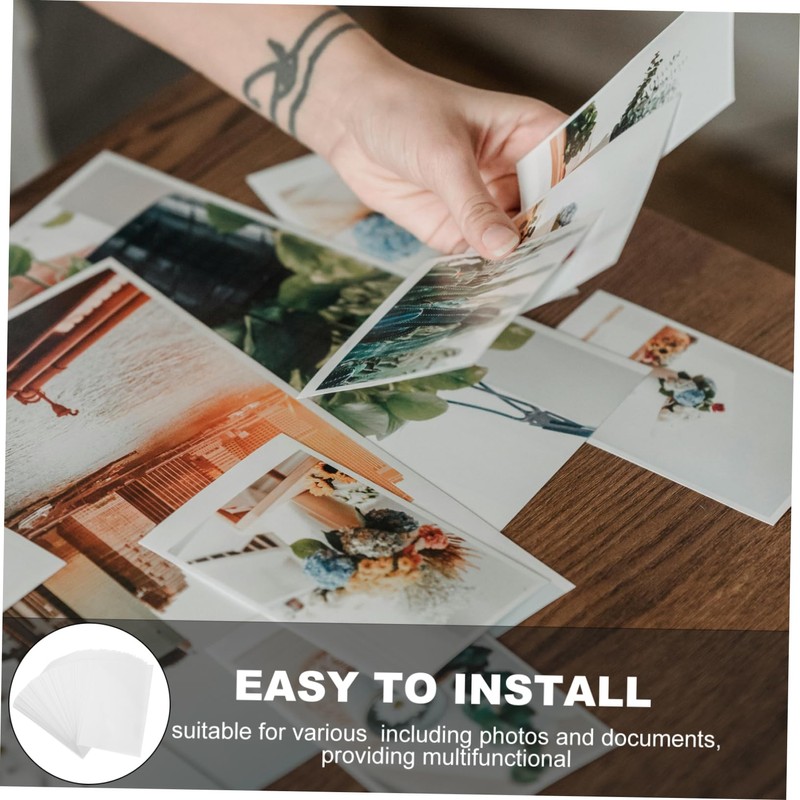 DOITOOL 100pcs Self-Sealing Laminating Sheets for Photos and Documents PVC