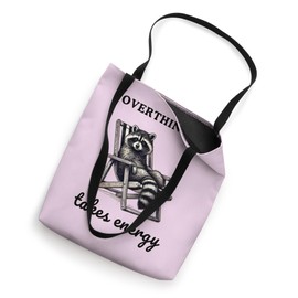 Funny Vintage Raccoon Overthinking Takes Energy Tote Bag