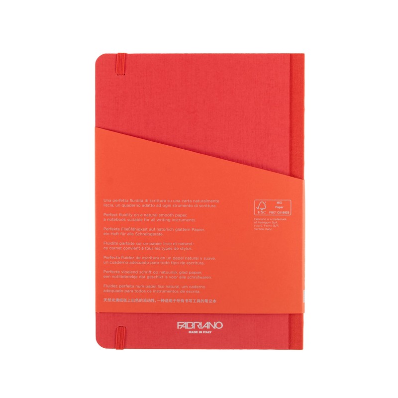 Fabriano Ecoqua Plus Fabric-Bound Notebook, 5.8" x 8.3", A5, Dotted,