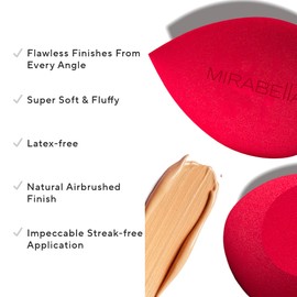 Mirabella Precision Pro Makeup Blender Sponge, Perfect for Liquid & Powder Foundations Latex-Free, Non-Absorbing For Flawless Airbrushed Finish