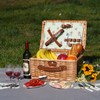 Wicker Picnic Basket for 2, Handmade Willow Hamper Basket Sets