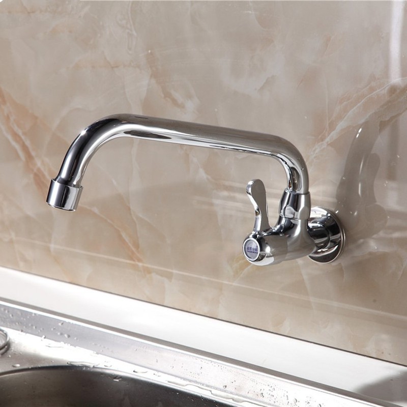 Modern Kitchen Sink Wall Mounted Swivel Spout Cold Tap Single
