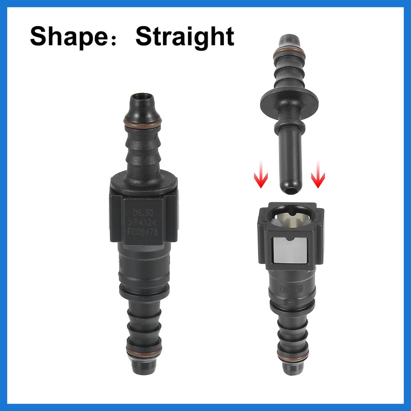 VekAuto 1/4 6.3mm SAE to 5/16 8mm Straight Fuel Line