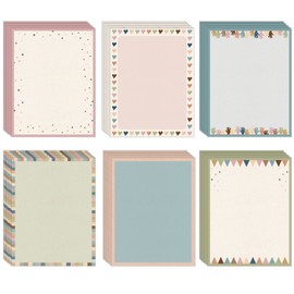 Crtiin 120 Sheets Stationery Paper Decorative Printer 8.5 x 11 Inch Border Design Letterhead Printing Scrapbook Letter Writing Paper for Invitation, Resume, Art, Craft(Everyone is Welcome)