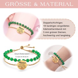 LParkin Mother Bracelet, Double Beaded Mother Daughter Bracelet Stainless Steel Mother Son Bracelet Adjustable Mother Child Bracelet, Stainless Steel