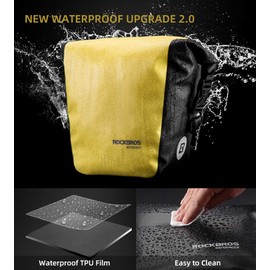 ROCKBROS Front Roller Panniers Bag Front Rack Bike Bag Durable Shelf Package with Carrying Handle & Free Shoulder Strap for Touring Picnic Commuting 1 Pair