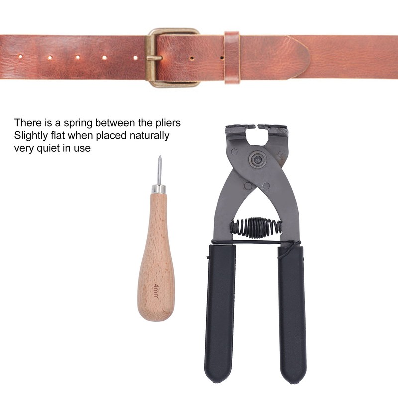 Leather Silent Pliers Diamond Awl Black Handle 4mm 4 Teeth