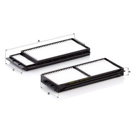 Original MANN-FILTER Interior Filter CU 22 001-2 – Cabin air filter set (set of 2) – For passenger cars