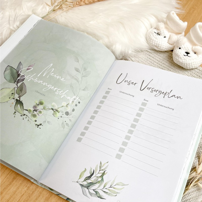 MeinBaby123® Pregnancy Diary High-Quality Gold-Plated Diary Pregnancy Gift Pregnancy Diary