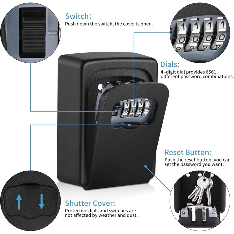 Key Lock Box for Outside - Sturdy and Durable Lock