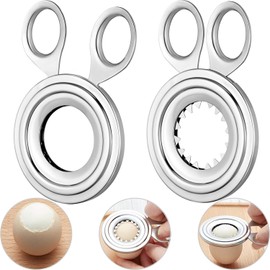Boao Cortador de Huevos de Acero Inoxidable, 2 Piezas, Cortador de Huevo hervido, Cortador de Huevo, cáscara de Huevo, abridor de Tijeras para Suministros de Cocina
