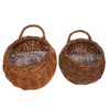 Gatuida 2Pcs Rattan Hanging Flower Basket, Wall-Mounted Woven Planter Rustic