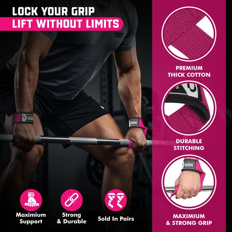 Weight Lifting Straps with Wrist Support – Non Slip Gym
