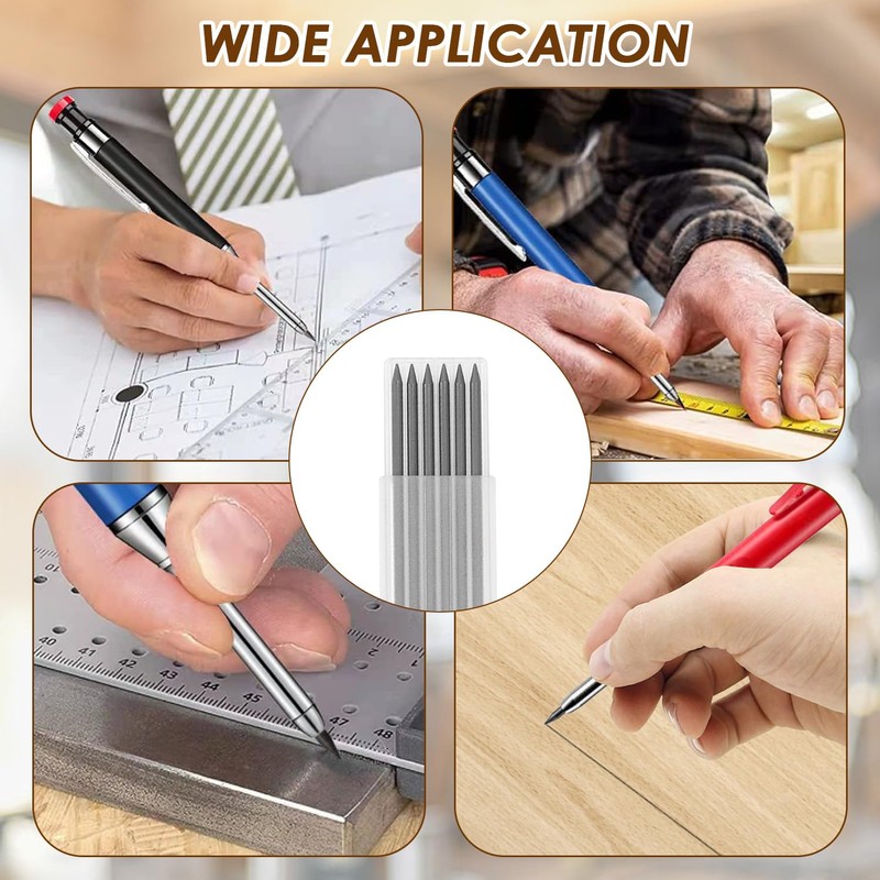 24Pcs 2.8mm Carpenter Pencil Refill Long Lasting HB Refill for