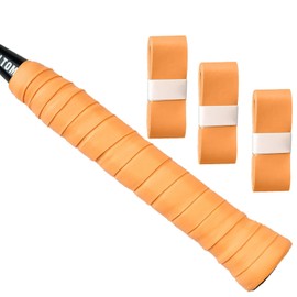 L LK SPORTS Tennis Racket Grip Tape, 3 Pack Precut Anti Slip Tennis Grip Tape, Absorbent Dry Feel Tennis Grips Overgrip for Tennis, Pickleball Orange