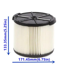 1 PACK yamoutai VF3400 1-Layer Replacement Cartridge Filter Standard Pleated Paper HEPA Filter Compatible with 3 to 4.5 Gallon RID GID Wet/Dry Shop Vacuums