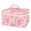 WYJ Pink Large Quilted Floral Makeup Bag Cute Soft Coquette