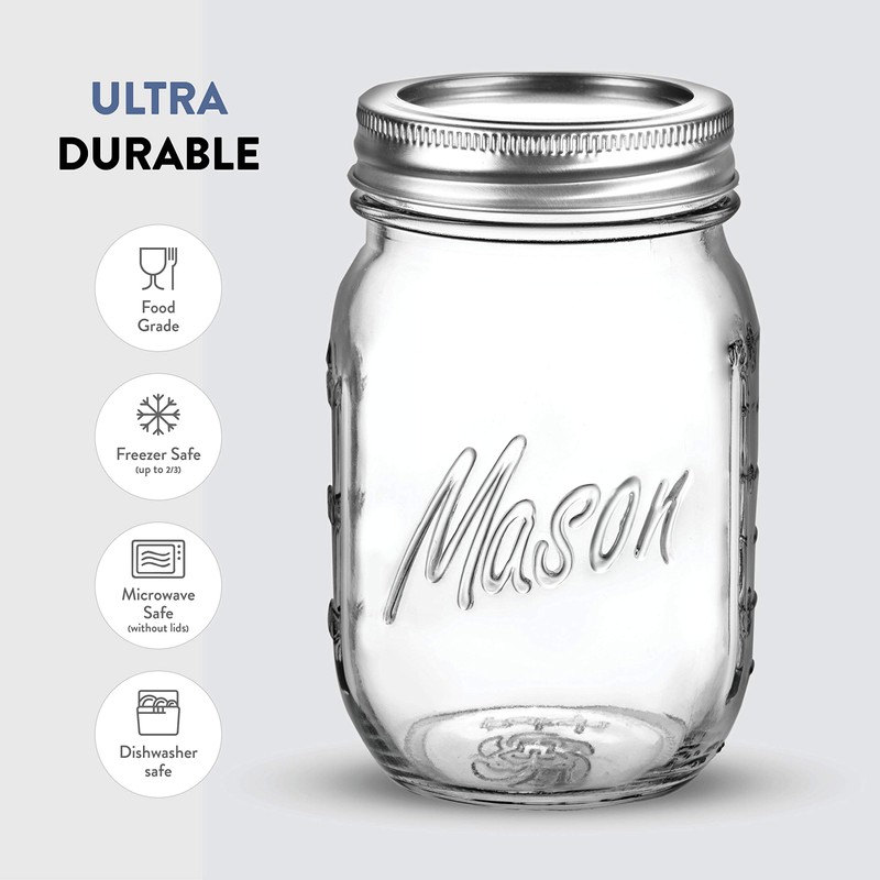 Paksh Novelty Mason Jars with Lids & Sealer - 5