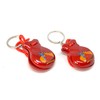 2 x Red Mini Castanets Musical Instrument Keychain Flamingo Dance