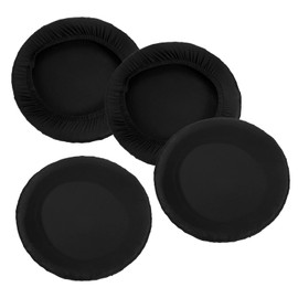 PATIKIL 9.5" Round Bar Stool Cover, 4 Pack Washable Elastic Stool Cushion Cover for Diameter 11"-14" Chair, Black