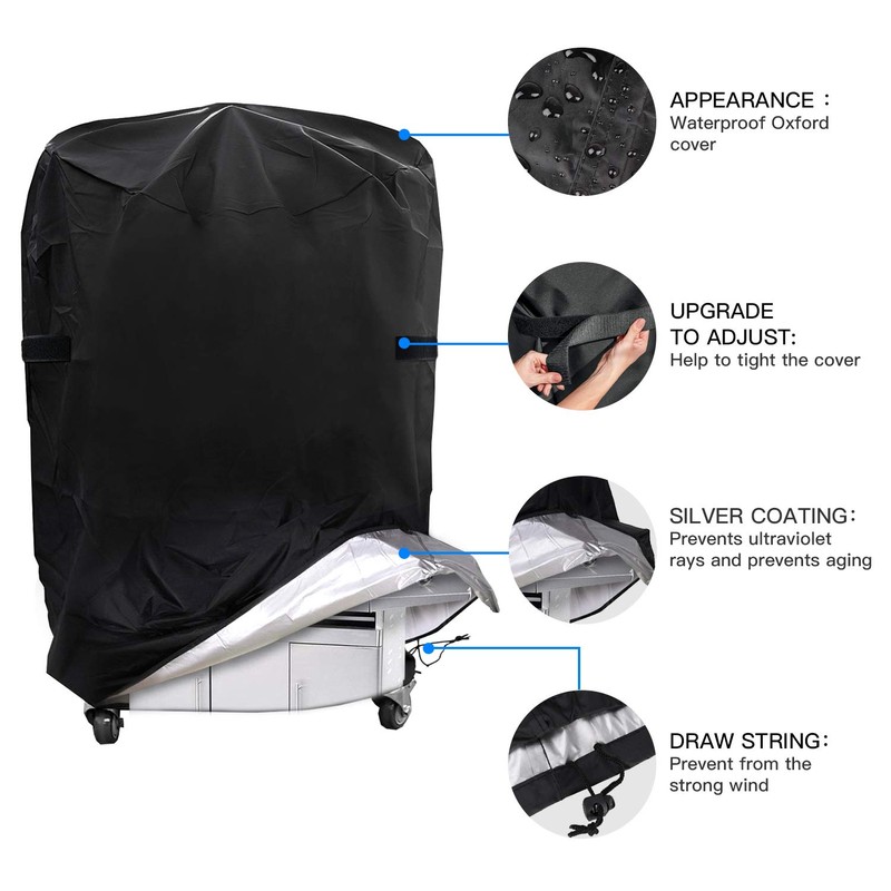 Weatherproof Barbecue Cover, Heavy Duty Tear-Resistant 210D Oxford, Waterproof, Windproof,