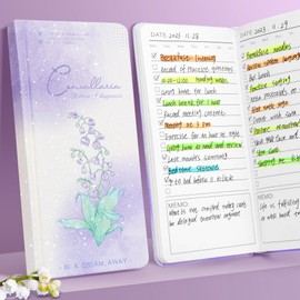 Toplive To Do List Notebook- Pocket Notebook, NotePads Small Notebooks with 192 Pages, for Women Students, Home And Office or Travel 9.4 x 16.8cm - Convallaria Purple