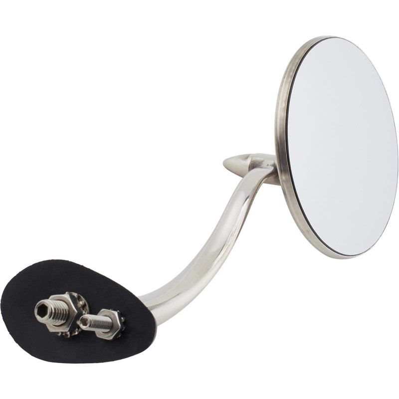 Swan Neck Stainless Driver Side Door Rear View Mirror, 4