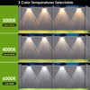 Solar Fence Lights Outdoor - 2700/4000/6000K 3 Modes, IP65 Waterproof