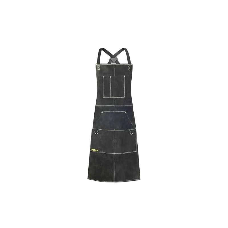 ONETIAN Leather Welding Apron with Soft Lining, Multi Pockets -