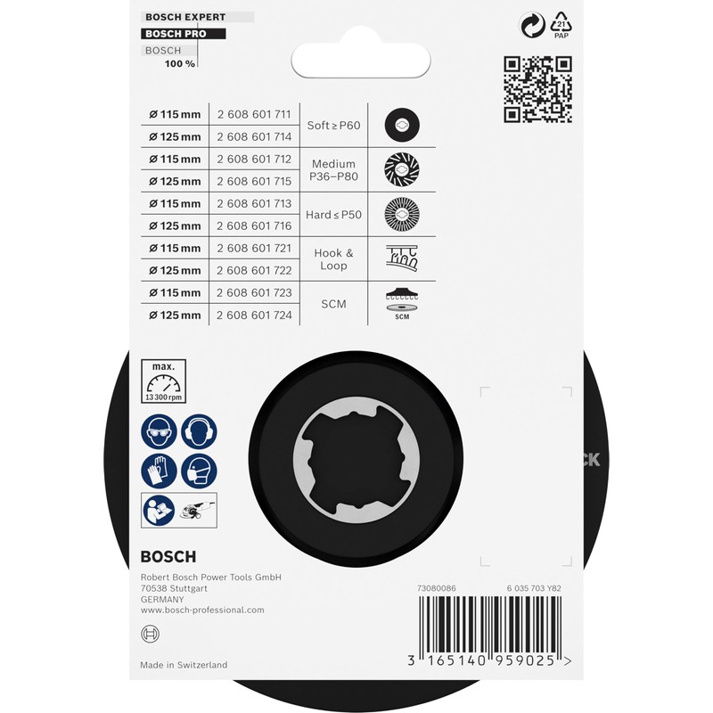 Bosch Professional 1 x SCM Backing Plate (with Centre Pin,