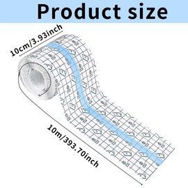 Waterproof Bandage, Waterproof Plaster Roll, Shower Plaster, Waterproof, Large, Waterproof Transparent Bandage, Tattoo Dressing, Wound Dressing, Medical Tape, Skin Protection Pad (10 cm x 10 m)