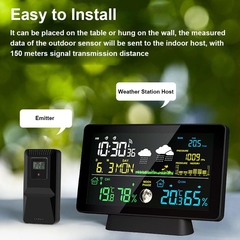 Multi-function Professional Electronic Weather Station Intelligent Color Screen Clock Temperature